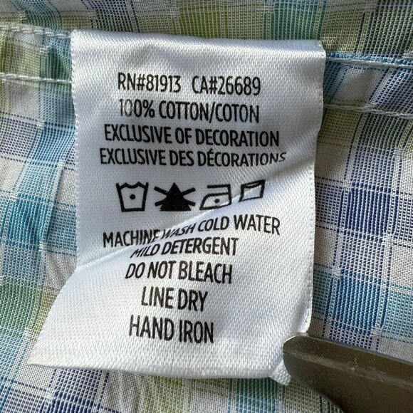 Robert Graham Size M Blue & Green Check Classic Fit Long Sleeve Button-Up Shirt - Picture 6 of 16